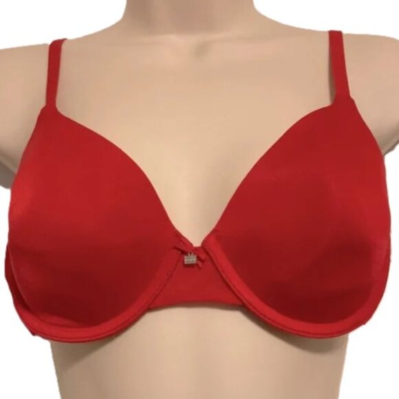 TOMMY HILFIGER Invisible Lift Convertible Bra Red Womens 36 B - Picture 1 of 15